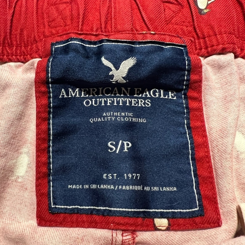 Vintage American Eagle Y2K Men's Size Small Red Penguin Print Lounge Pants - Picture 5 of 6